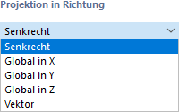 Projektionsrichtung auswählen