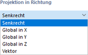Projektionsrichtung auswählen
