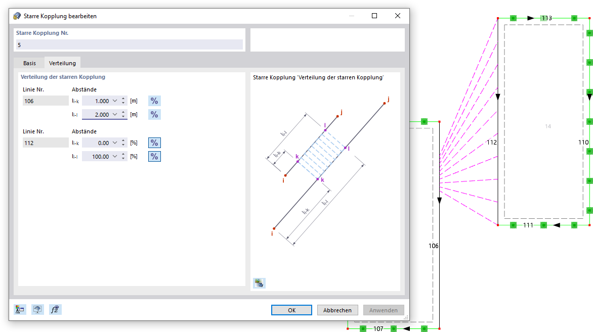 Linien benutzerdefiniert koppeln