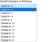 Anzeigerichtung des Schnitts auswählen