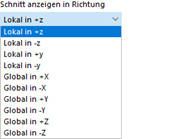 Anzeigerichtung des Schnitts auswählen