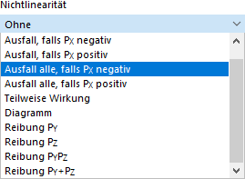 Lagernichtlinearität auswählen
