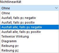 Lagernichtlinearität auswählen