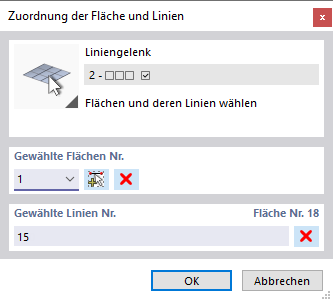 Liniengelenk zuordnen