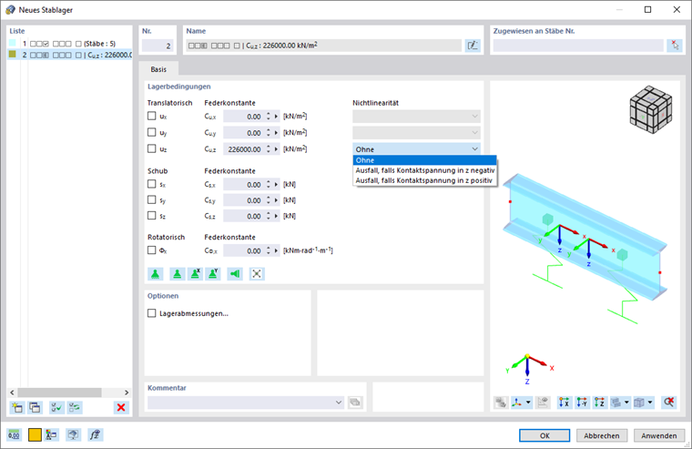 Dialog 'Neues Stablager'