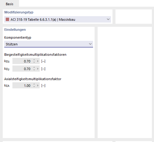 Einstellungen für ACI