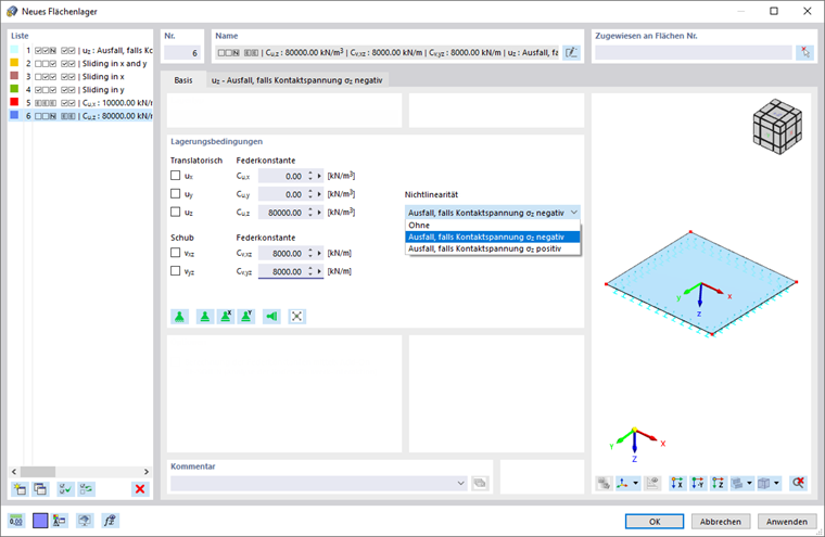 Dialog 'Neues Flächenlager'