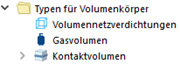 Typen für Volumenkörper im Navigator