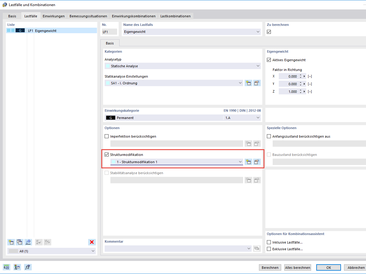 FAQ 005052 | Wie kann ich bestimmte Objekte wie Stäbe, Flächen, Auflager lastfallweise deaktivieren?