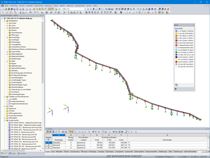 3D-Modell des Baumwipfelpfades Malahat SkyWalk in RFEM (© Aspect Structural Engineers)