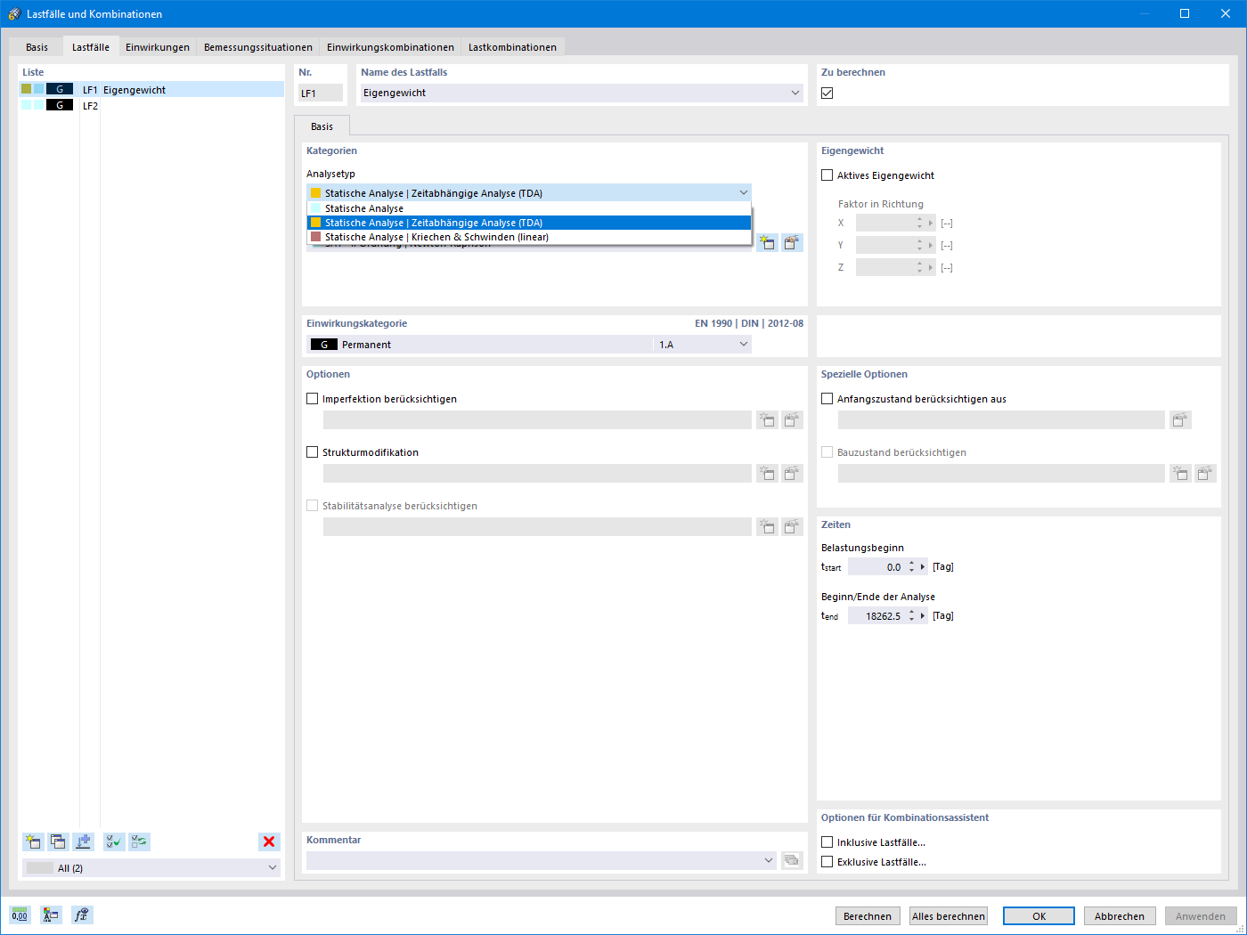 Analysetyp Zeitabhängige Analyse (TDA)