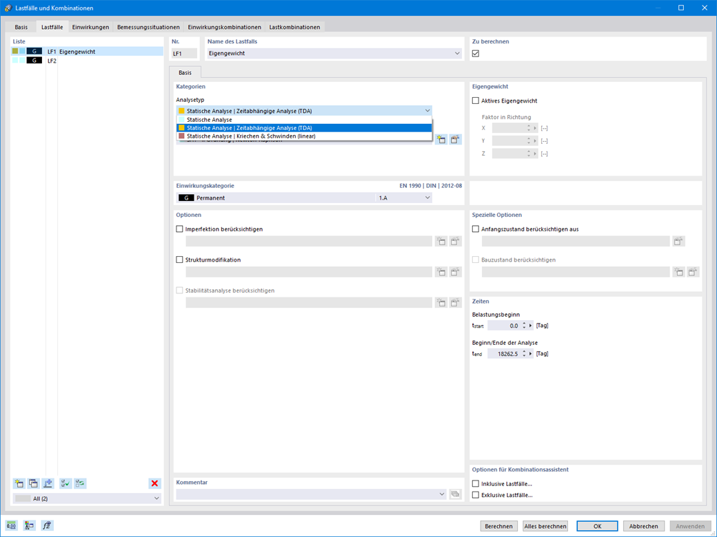 Analysetyp Zeitabhängige Analyse (TDA)