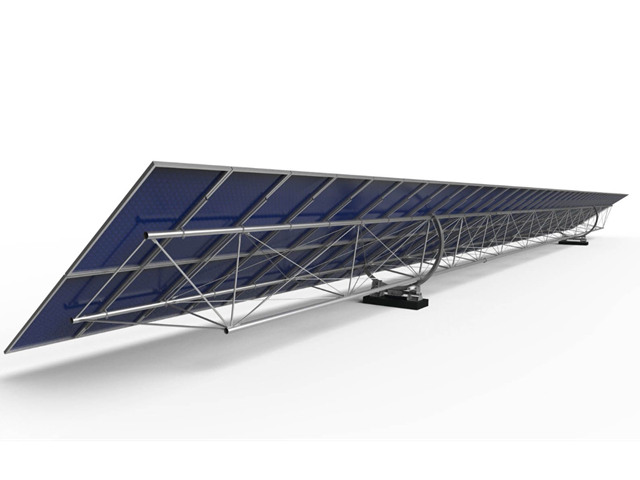 Innovatives einachsig drehbares Solartracker-System (© Nexans Solar Technologies)