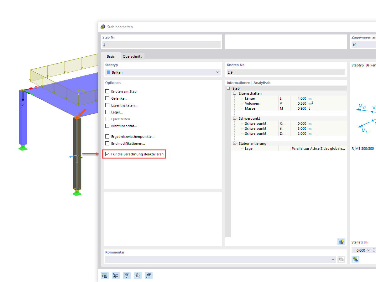 FAQ 005064 | Gibt es in RSTAB 9 und RFEM 5 keine Nullstäbe mehr? Wie kann ich einen Stab von der Berechnung ausschließen?