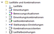 Lastfälle und Kombinationen im Navigator