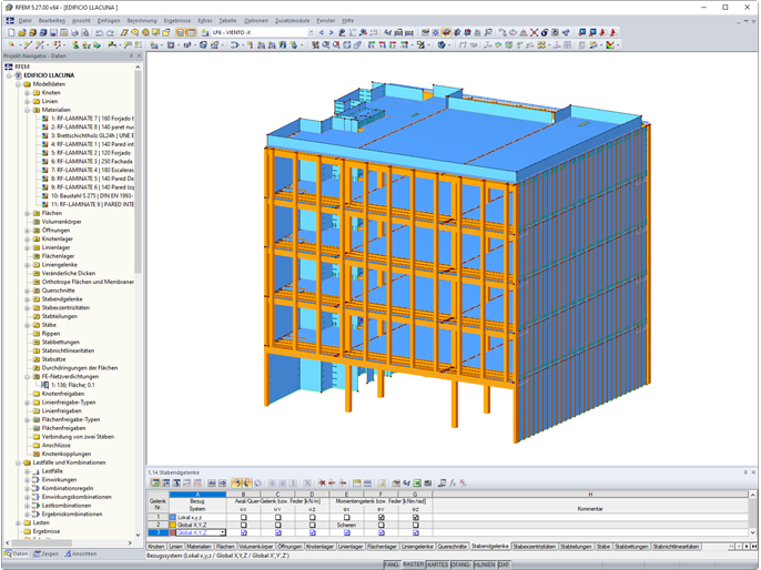Modell des Bürogebäudes in RFEM (© Estudi M103)