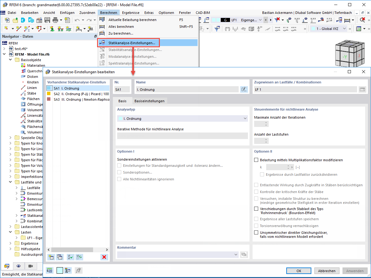 FAQ 005067 | Wo finde ich die einzustellenden Berechnungsparameter?