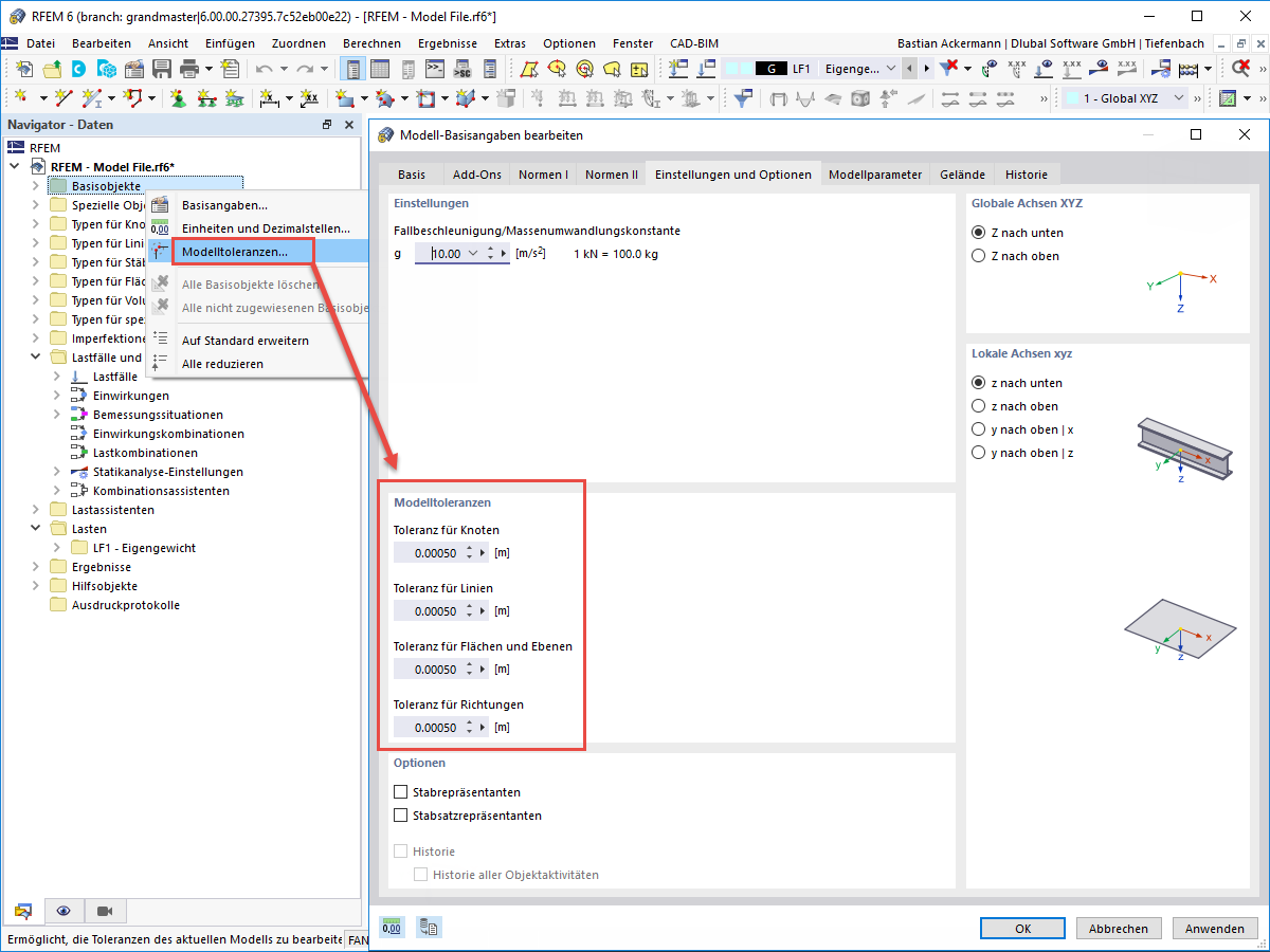 FAQ 005072 | Wie kann das Modell regeneriert werden beziehungsweise wo können Modelltoleranzen angepasst werden?