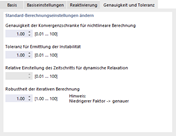 Genauigkeit und Toleranz für Berechnung anpassen