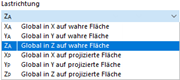 Lastrichtung einer global wirkenden Last auswählen