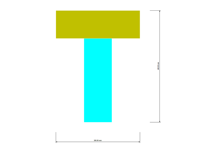 T-Profil mit horizontaler Verbindungslinie | Querschnitt