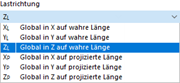 Lastrichtung einer global wirkenden Last auswählen