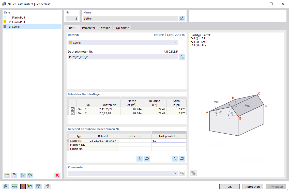 Dialog 'Neuer Lastassistent | Schneelast'