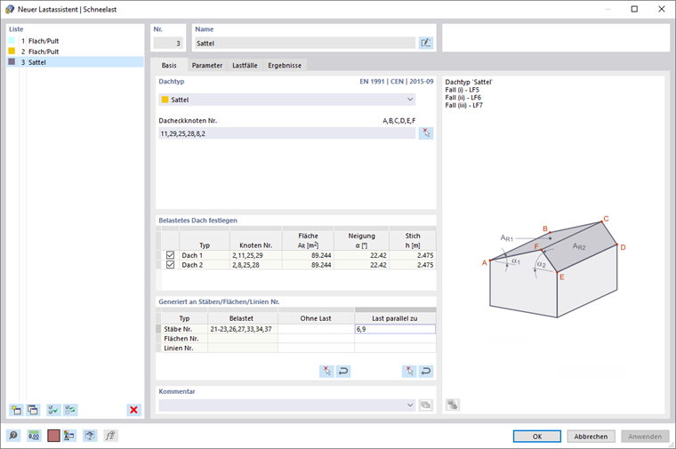 Dialog 'Neuer Lastassistent | Schneelast'