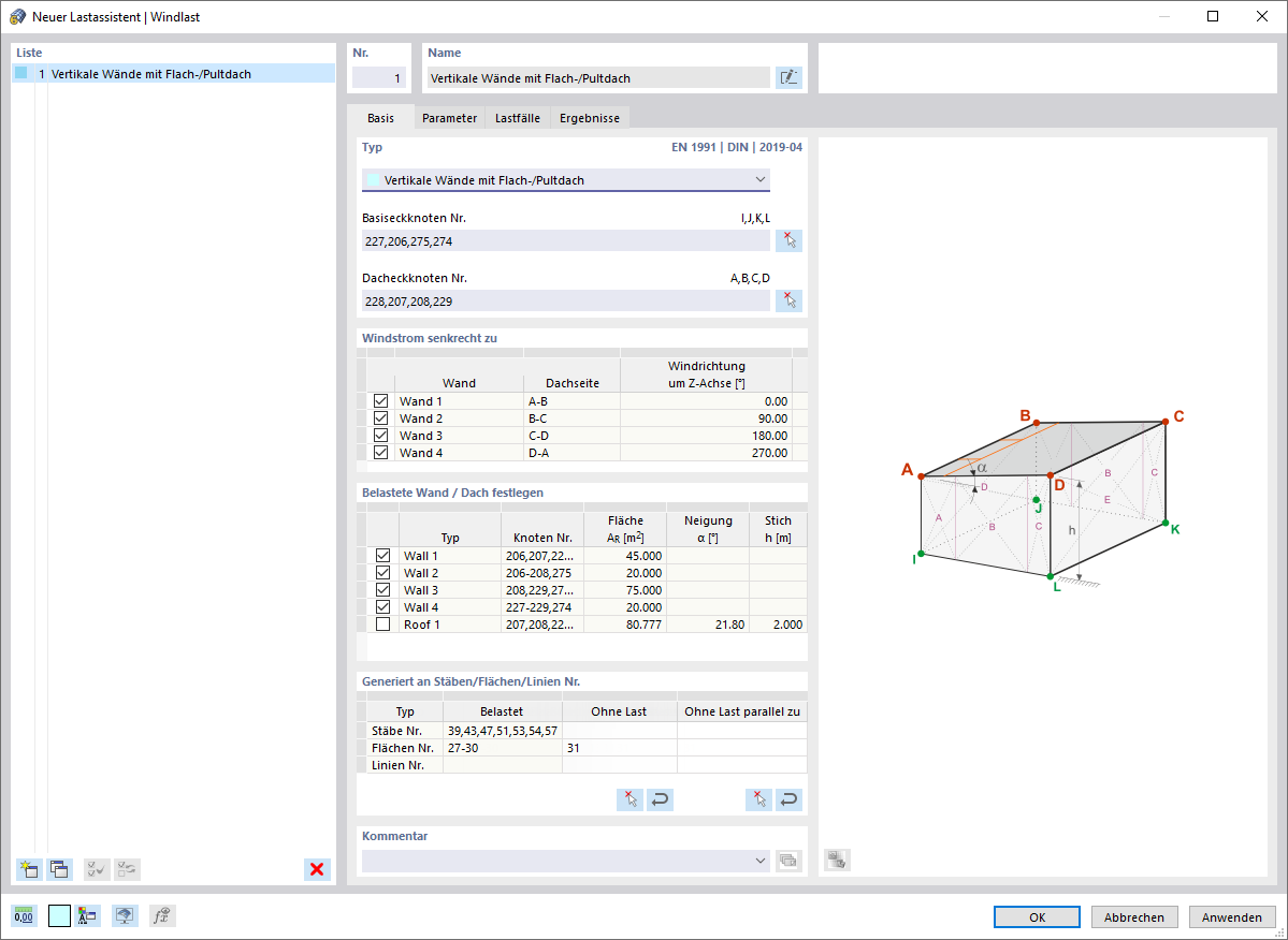 Dialog 'Neuer Lastassistent | Windlast'