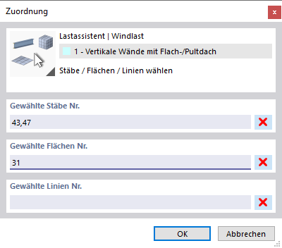Stäbe und Flächen ohne Lasten festlegen