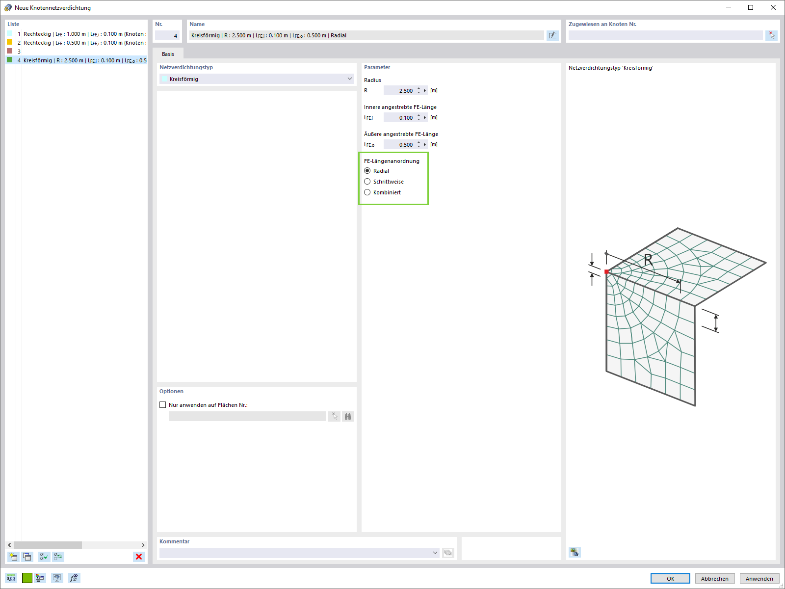 Erweiterte Spezifikationen der Knotennetzverdichtung