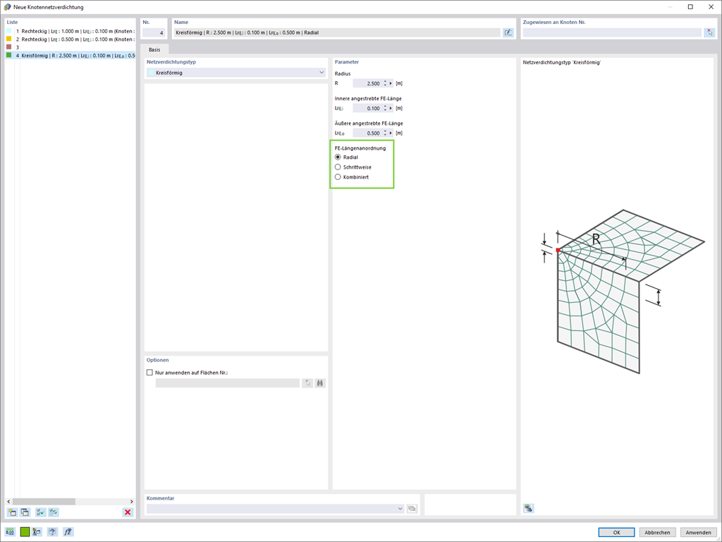 Erweiterte Spezifikationen der Knotennetzverdichtung
