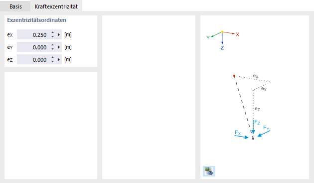 Kraftexzentrizität festlegen