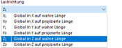 Lastrichtung einer global wirkenden Last auswählen