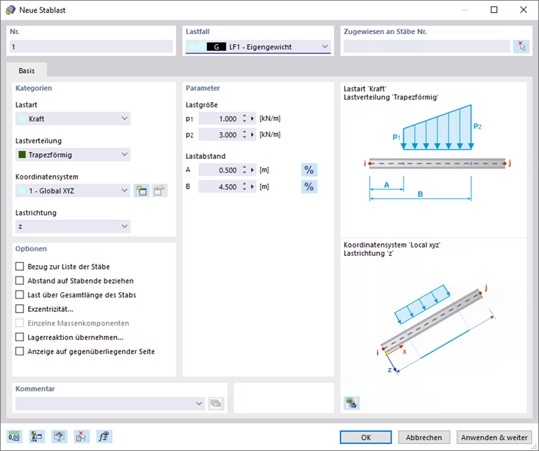 Dialog 'Neue Stablast'