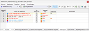 Tabelle 'Materialien' für Stahlbemessung mit farbiger Kennzeichnung der Einträge