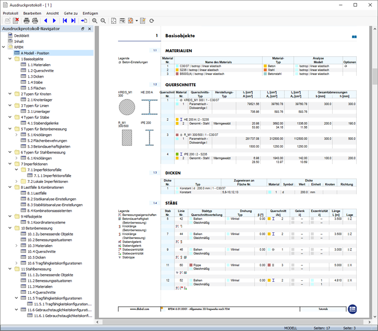 Druckvorschau im Ausdruckprotokoll