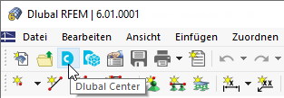 Schaltfläche 'Dlubal Center'