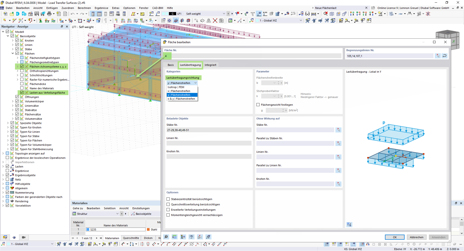 Lastübertragungsrichtung