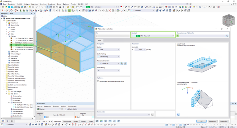 Windlast mittels Lastübertragungsflächen