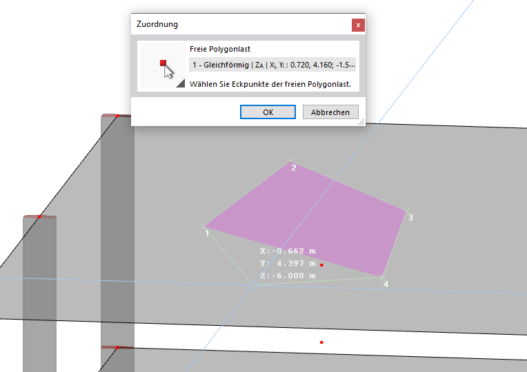 Eckpunkte der freien Polygonlast grafisch festlegen