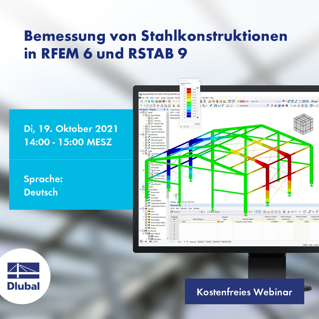 Bemessung von Stahlkonstruktionen in RFEM 6 und RSTAB 9
