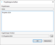 Projekteigenschaften bearbeiten
