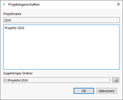 Projekteigenschaften bearbeiten