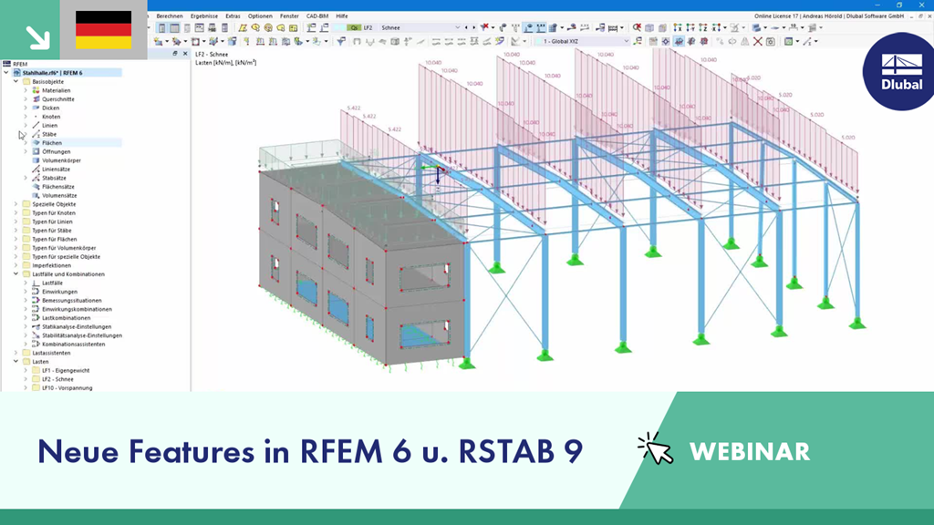 Webinar über neue Funktionen in RFEM 6 und RSTAB 9. Entdecken Sie Innovationen.