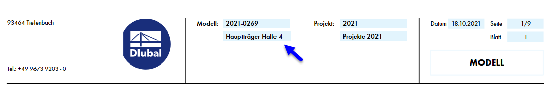 Modellbezeichnung im Ausdruckprotokoll