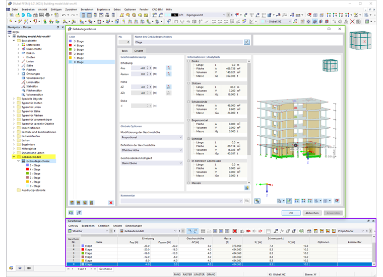 Gebäudegeschosse definieren