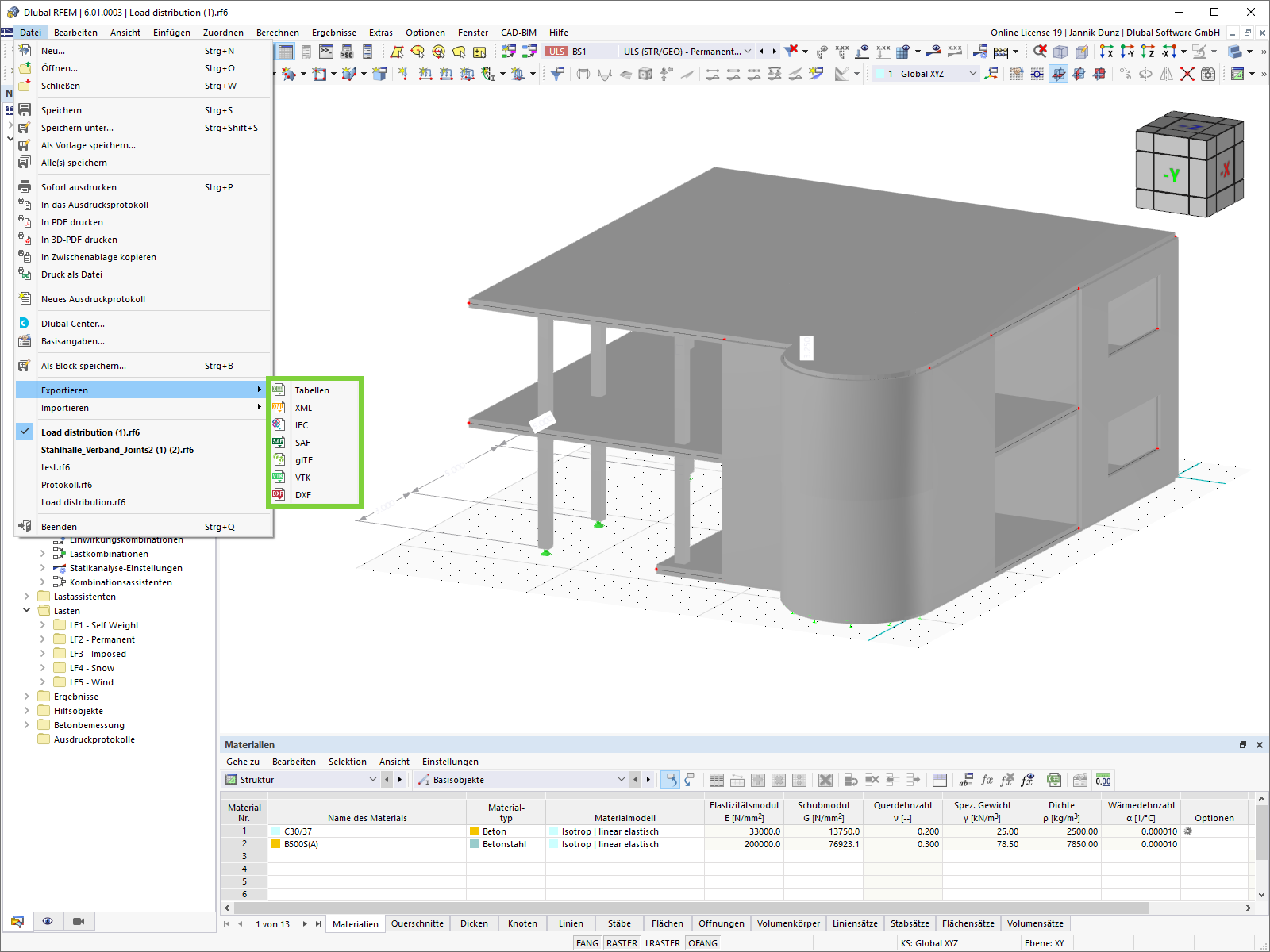 Neue Dateiformate für den Export