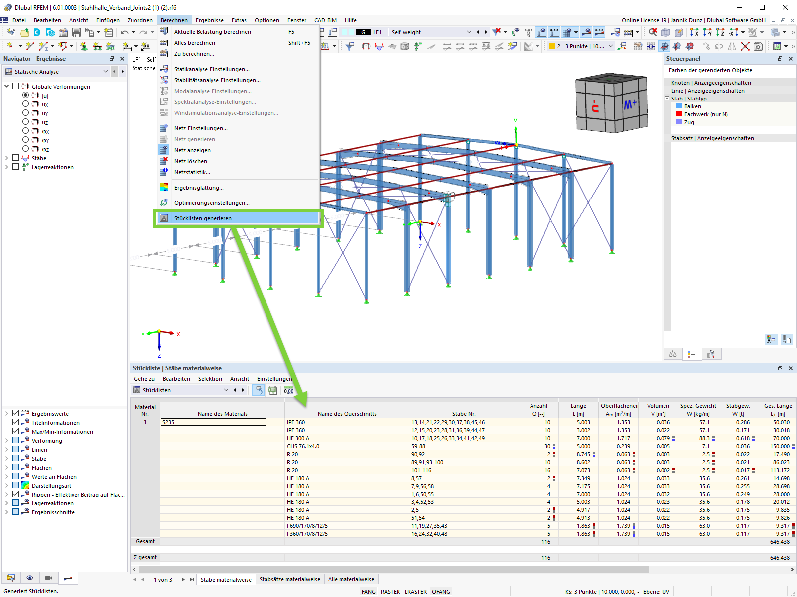 Erstellen von Stücklisten