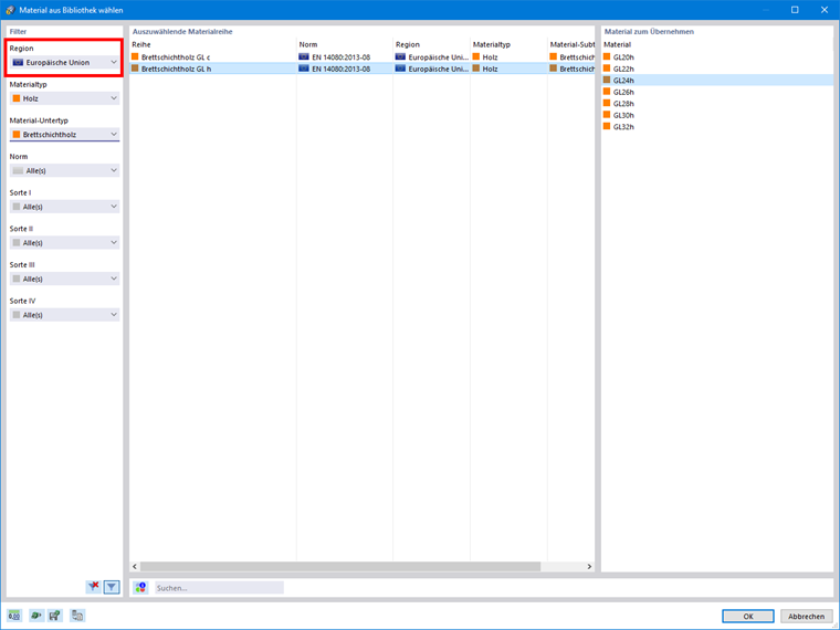 FAQ 005113 | Wo finde ich in RFEM 6 und RSTAB 9 die Materialien zu den entsprechenden nationalen Anhängen?